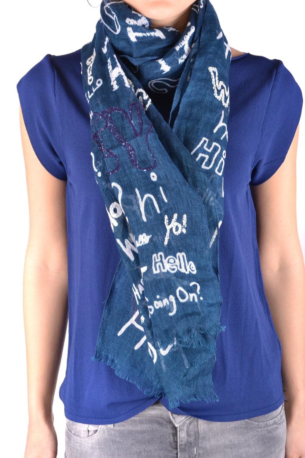 altea 女人 mcbi016133o 蓝色 亚麻布 围巾/意大利直邮【亚马逊海外